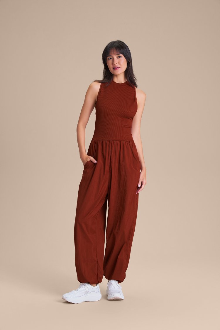 Macacão Mesh Nylon Net - Rust Red