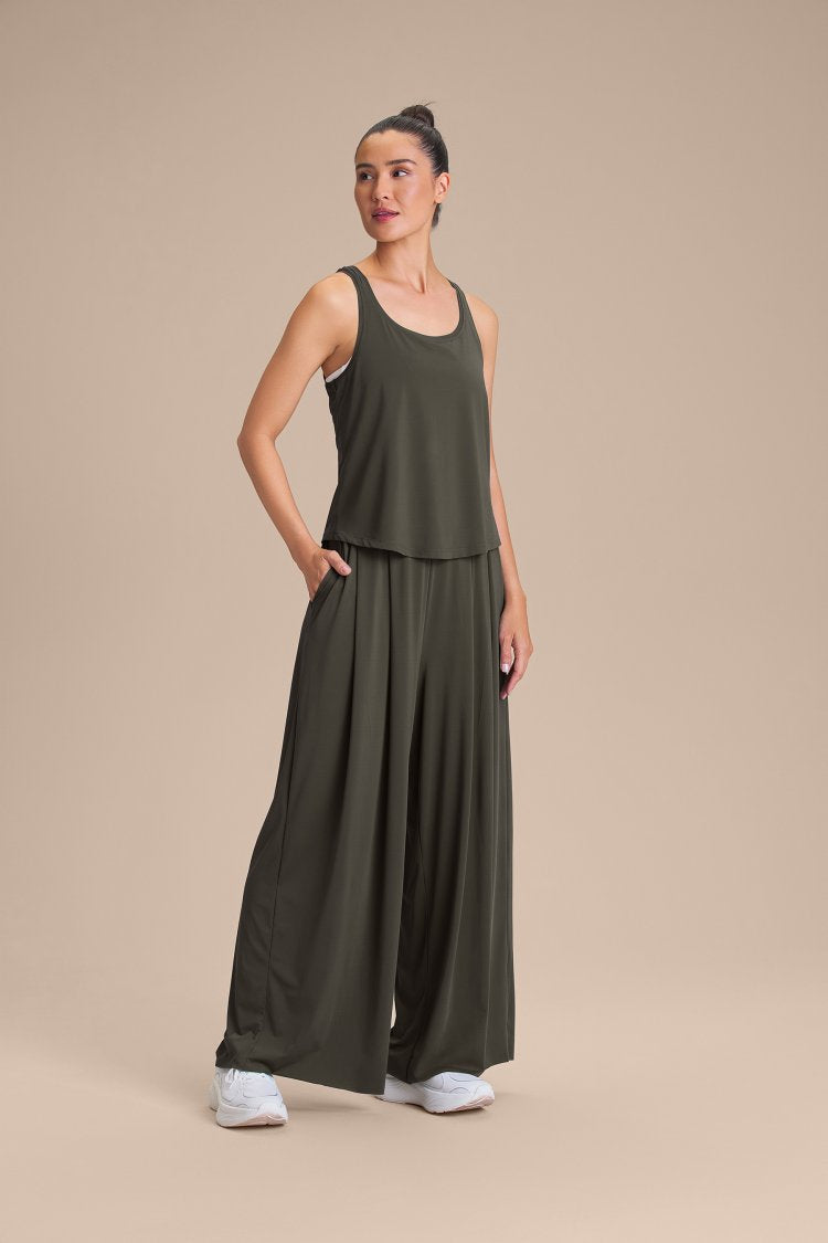Calça Pantalona Wide - Obsidian grey