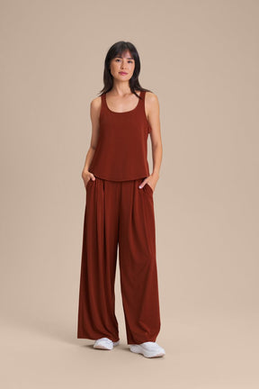 Calça Pantalona Wide - Rust Red