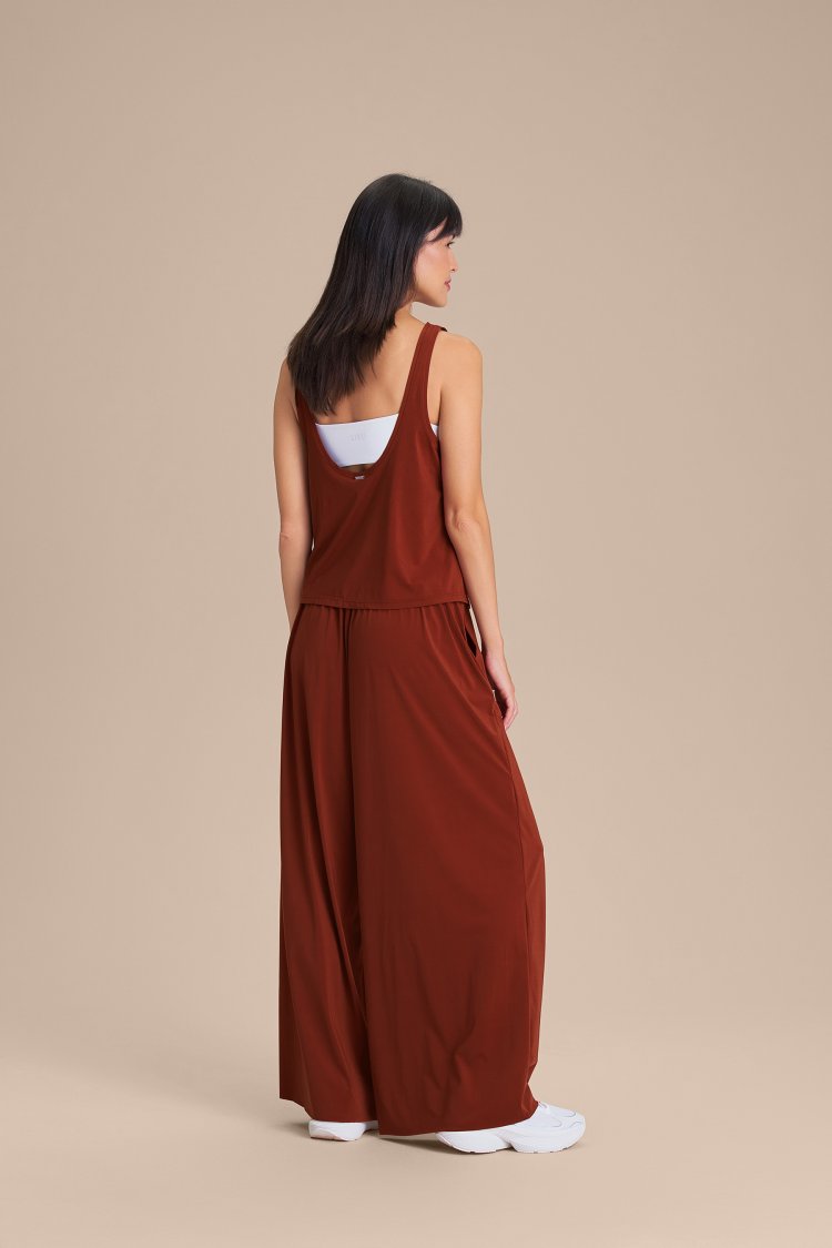 Calça Pantalona Wide - Rust Red