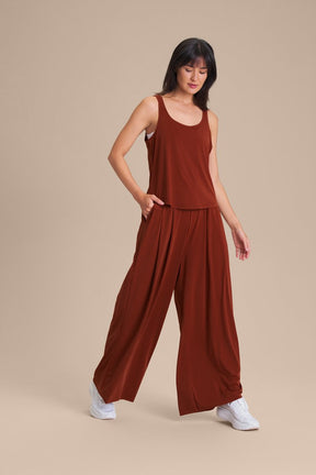 Calça Pantalona Wide - Rust Red