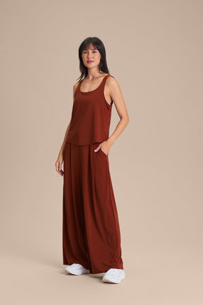 Calça Pantalona Wide - Rust Red