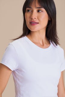 Blusa Cropped Pima Slim - Branco