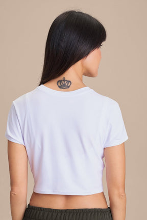 Blusa Cropped Pima Slim - Branco