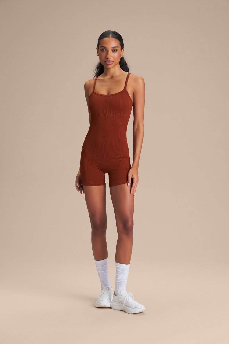 Macaquinho Shorts Seamless Knit® - Rust Red
