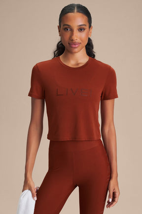 Camiseta Cropped LIVE! Comfort - Rust Red