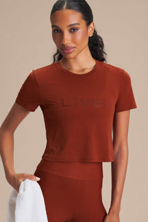 Camiseta Cropped LIVE! Comfort - Rust Red
