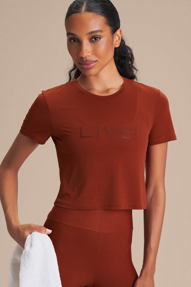 Camiseta Cropped LIVE! Comfort - Rust Red