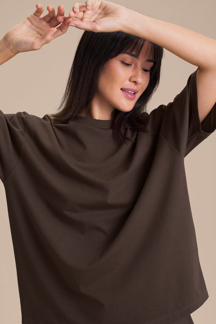 Camiseta Pima Slim - Cocoa Brown