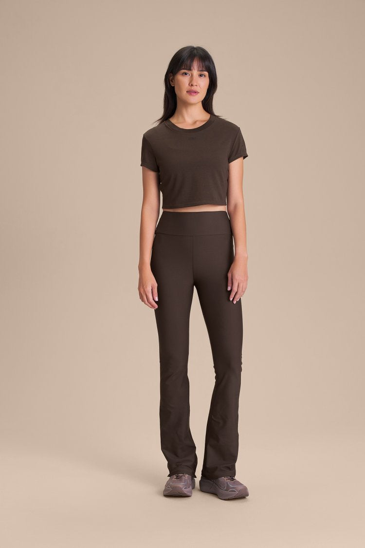 Blusa Cropped Pima Slim - Cocoa Brown