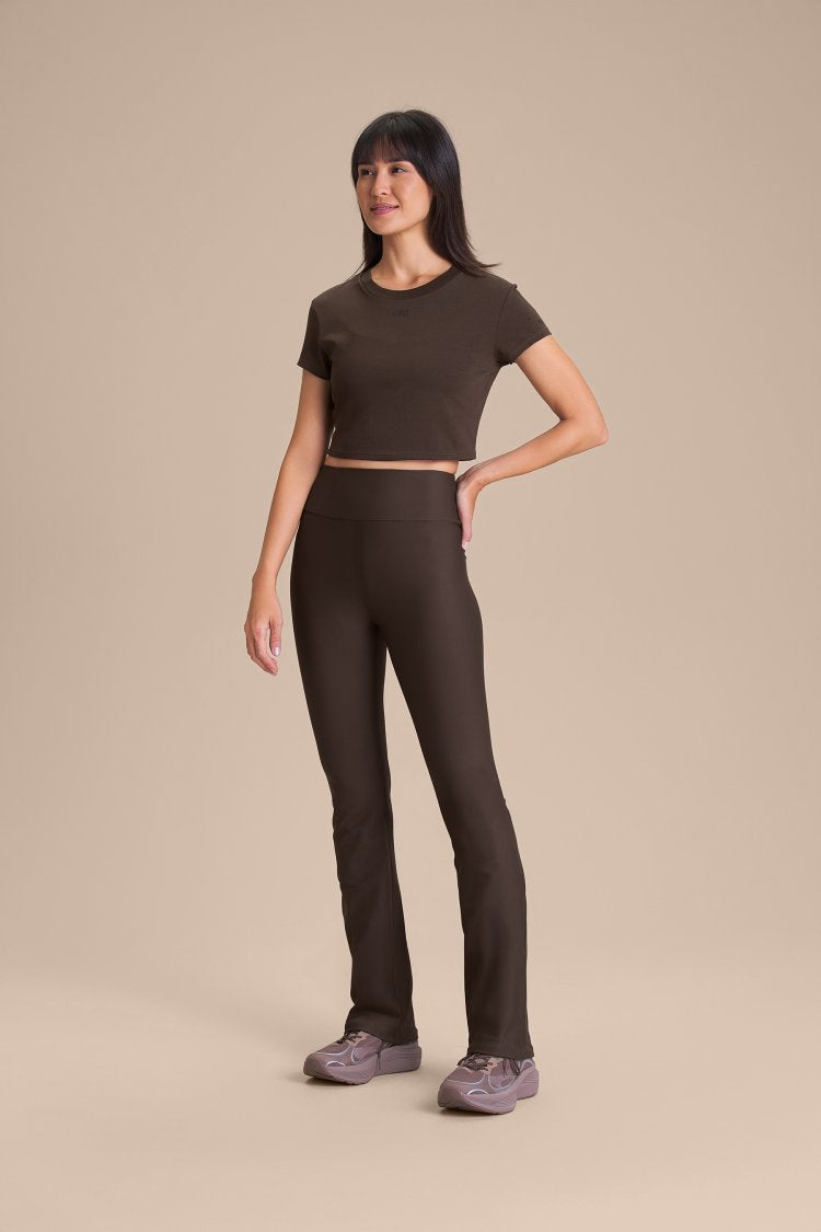 Blusa Cropped Pima Slim - Cocoa Brown