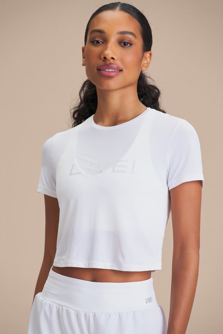 Camiseta Cropped LIVE! Comfort - White