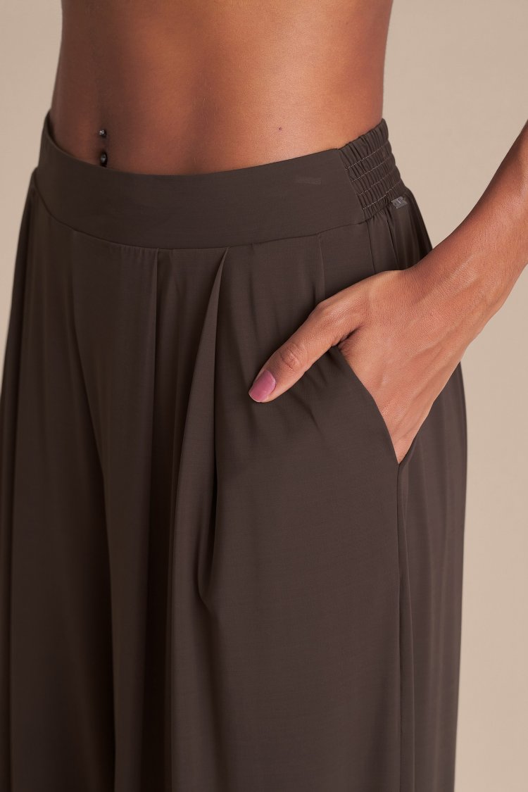 Calça Pantalona Wide - Cocoa Brown