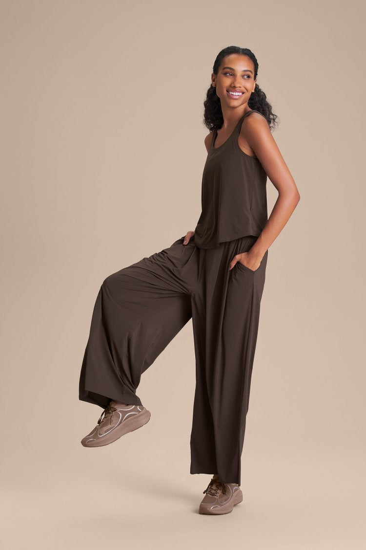 Calça Pantalona Wide - Cocoa Brown