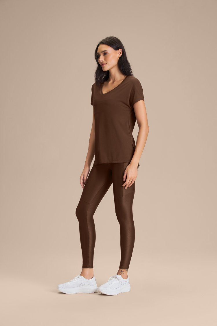 Camiseta V Comfort - Sepia brown