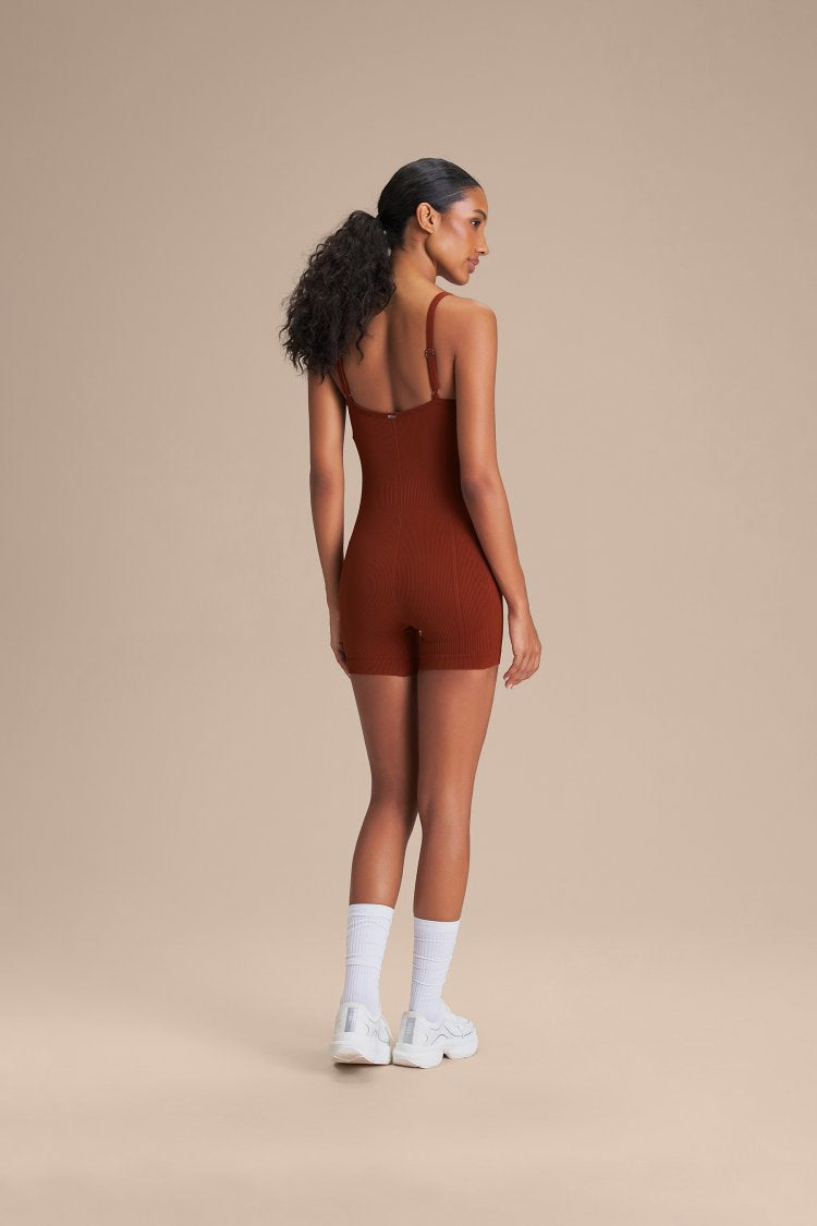 Macaquinho Shorts Seamless Knit® - Rust Red