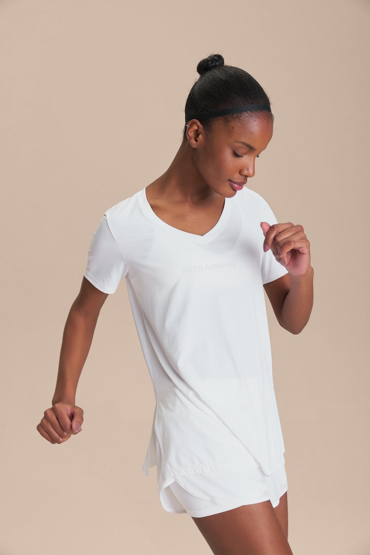 Camiseta V Training Action - Branco