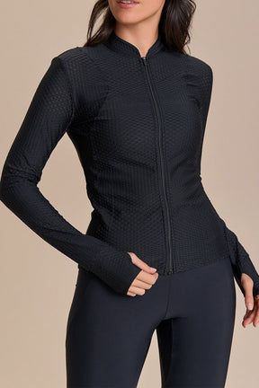 Jaqueta Effect Texture Run - Preto