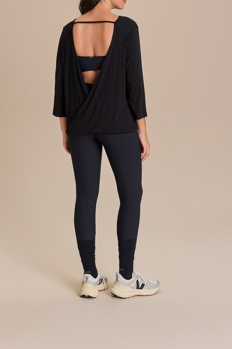 Camiseta ML Cross Back Visco - Preto