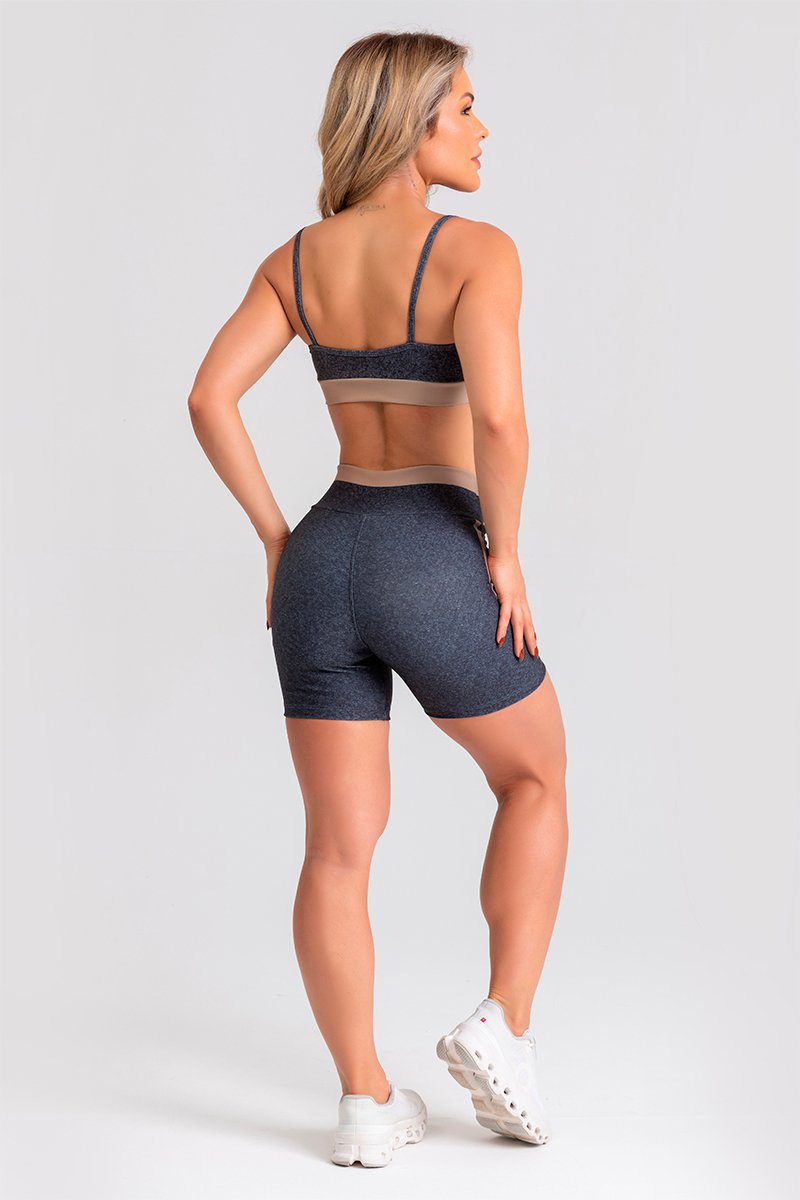 Conjunto Fitness Shorts e Top estampa exclusiva VIBRANTE