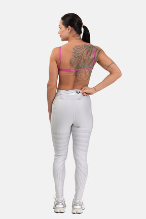 Conjunto Fitness Legging com Bolso e Top Regulável Estampa Digital BRANCO BLOON