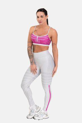 Conjunto Fitness Calça Legging e Top estampa exclusiva BRANCO BLOON