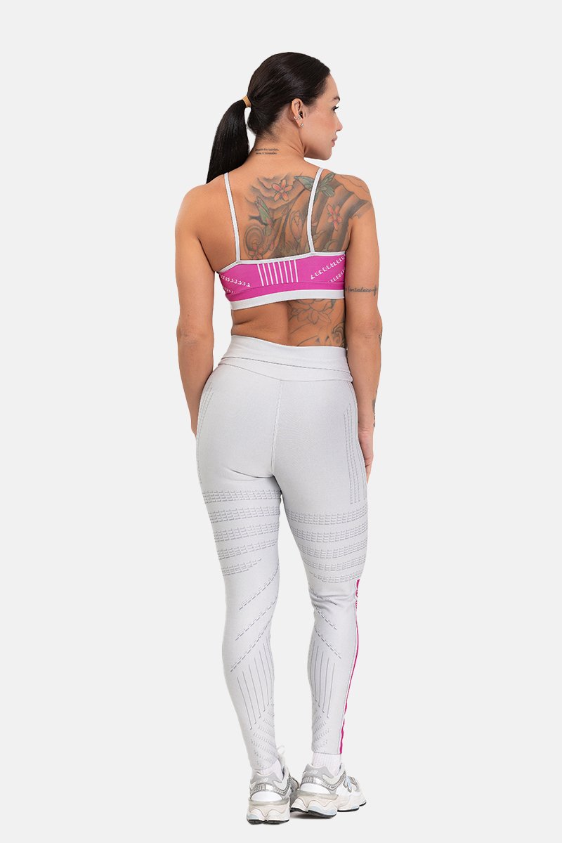 Conjunto Fitness Calça Legging e Top estampa exclusiva BRANCO BLOON