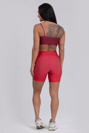 Conjunto Fitness Shorts e Top estampa exclusiva BORDO WINE