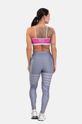 Conjunto Fitness Calça Legging e Top estampa exclusiva CINZA BLOON