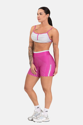 Conjunto Fitness Shorts e Top Regulável estampa exclusiva BRANCO BLOON