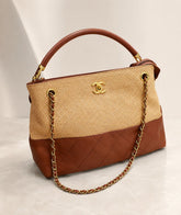 Bolsa Chanel Raffia Tote Palha