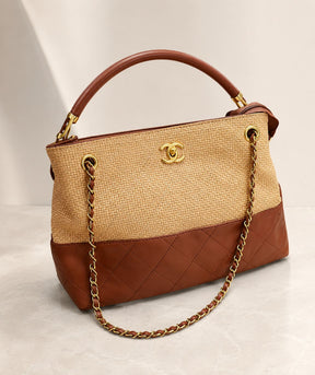 Bolsa Chanel Raffia Tote Palha