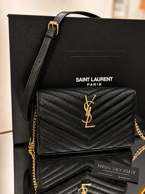 Bolsa de Ombro YSL Luxo com Corrente Dourada