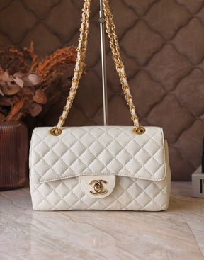 Bolsa CH Clássica - Média com Corrente Dourada