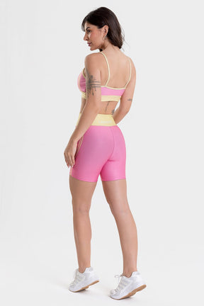 Conjunto Fitness Shorts e Top estampa exclusiva MINI SAIA
